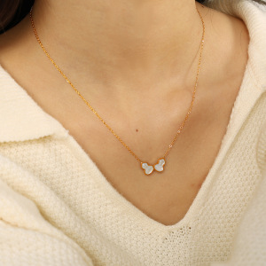 1 Piece Classic Series Daily Plant Titanium Steel Gold Color Women's Pendant Necklaces h5 Picture5