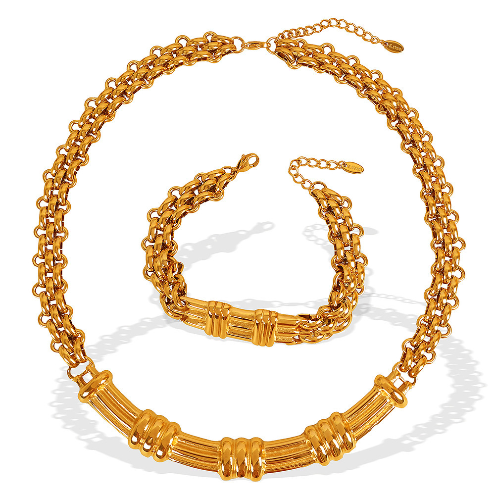 1 Piece Simple Series Classic Chain Titanium Steel Gold Color Women's Chain Necklaces Picture6