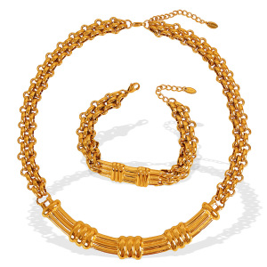 1 Piece Simple Series Classic Chain Titanium Steel Gold Color Women's Chain Necklaces h5 Picture6