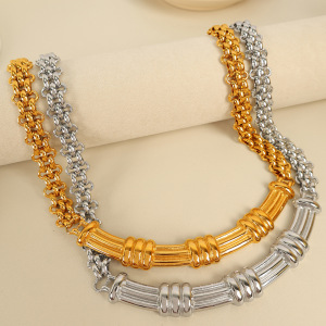 1 Piece Simple Series Classic Chain Titanium Steel Gold Color Women's Chain Necklaces h5 Picture4