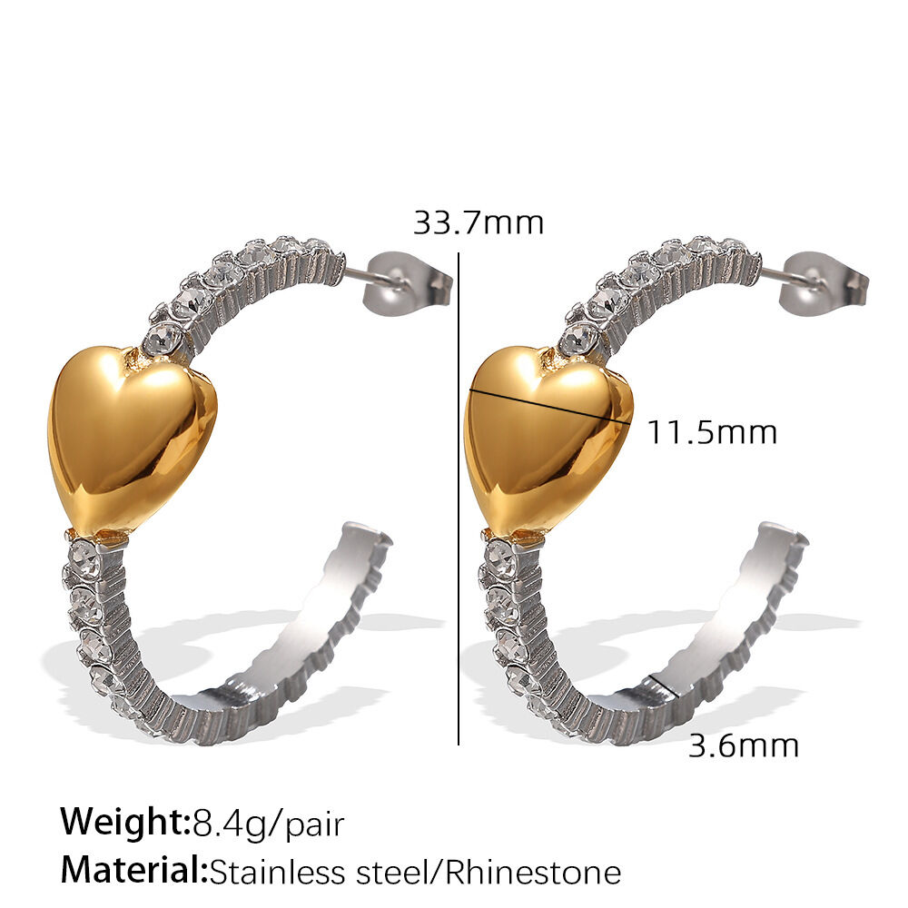 EH870SG Ohrringe aus Stahl und Gold 