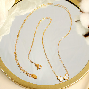 1 Piece Classic Series Daily Plant Titanium Steel Gold Color Women's Pendant Necklaces h5 Picture3