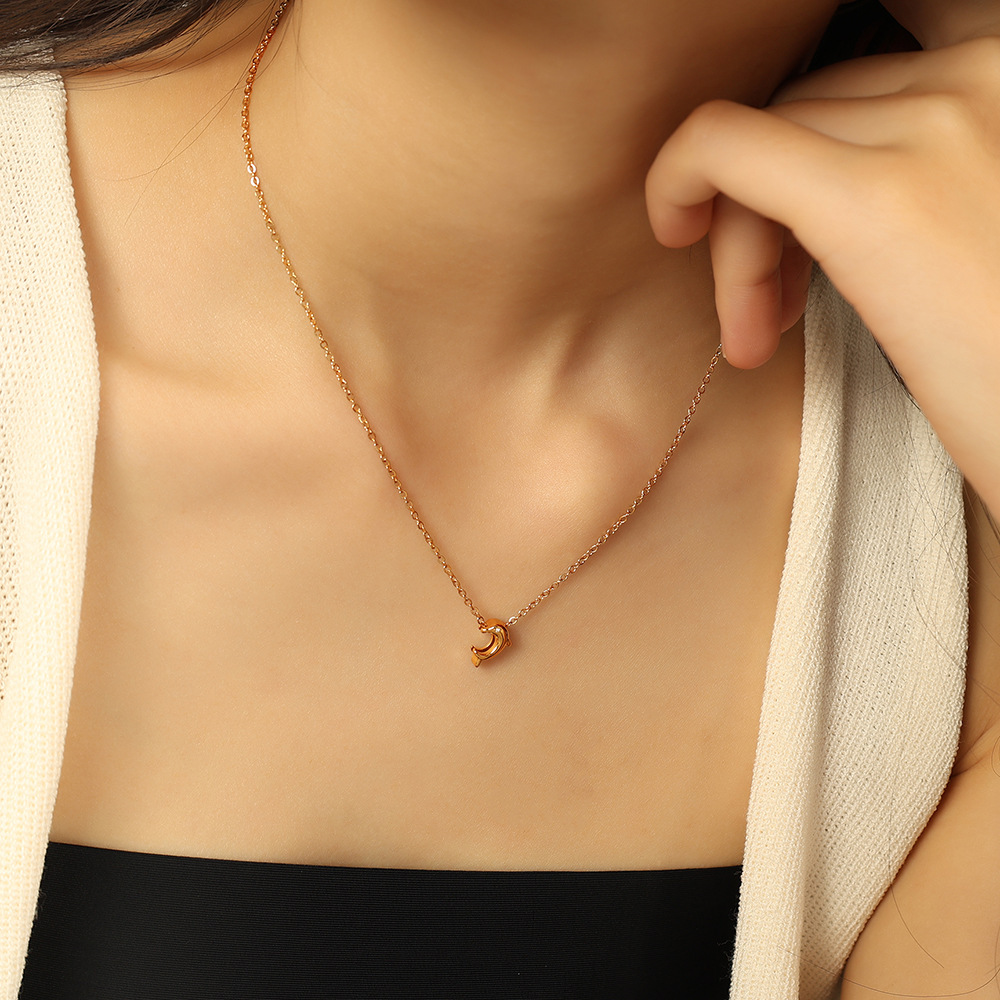 1 Piece Simple Series Natural Animal Titanium Steel Gold Color Women's Pendant Necklaces Picture5
