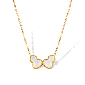1 Piece Classic Series Daily Plant Titanium Steel Gold Color Women's Pendant Necklaces h5 Picture6