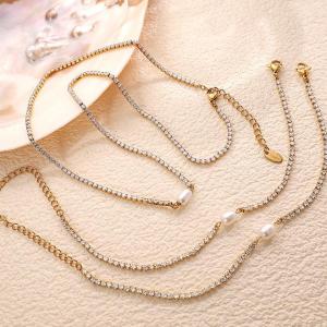 1 Piece Classic Series Retro Geometric Titanium Steel   Gold Color  Women's Chain Necklaces h5 Picture8