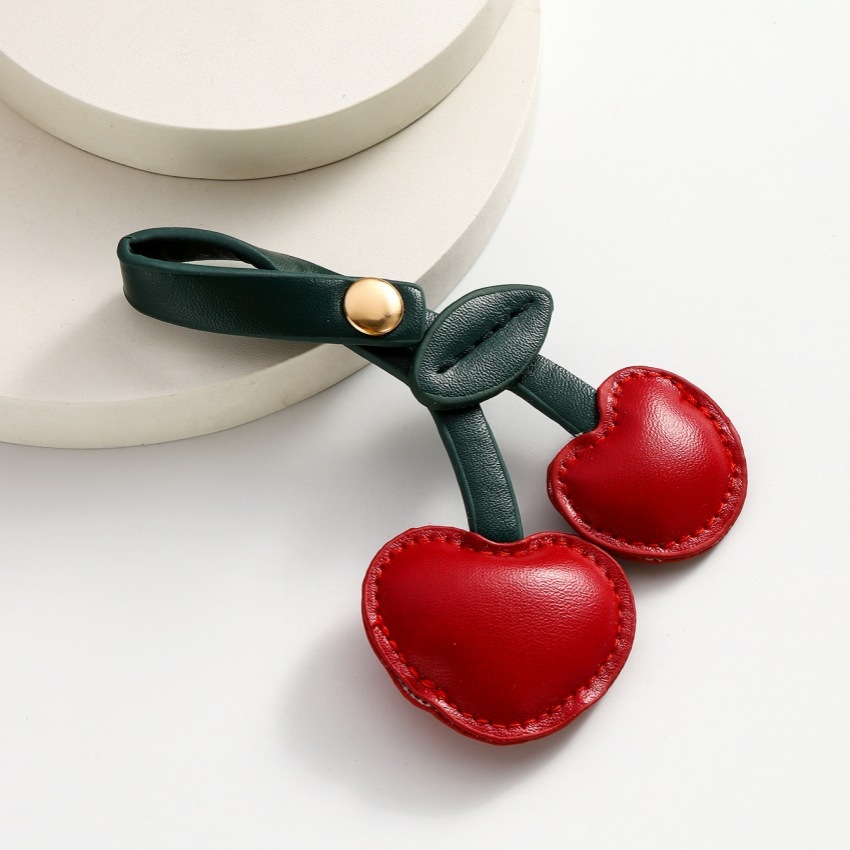 1 Piece Sweet Leather Cherry Women's Bag Charms h5Picture5