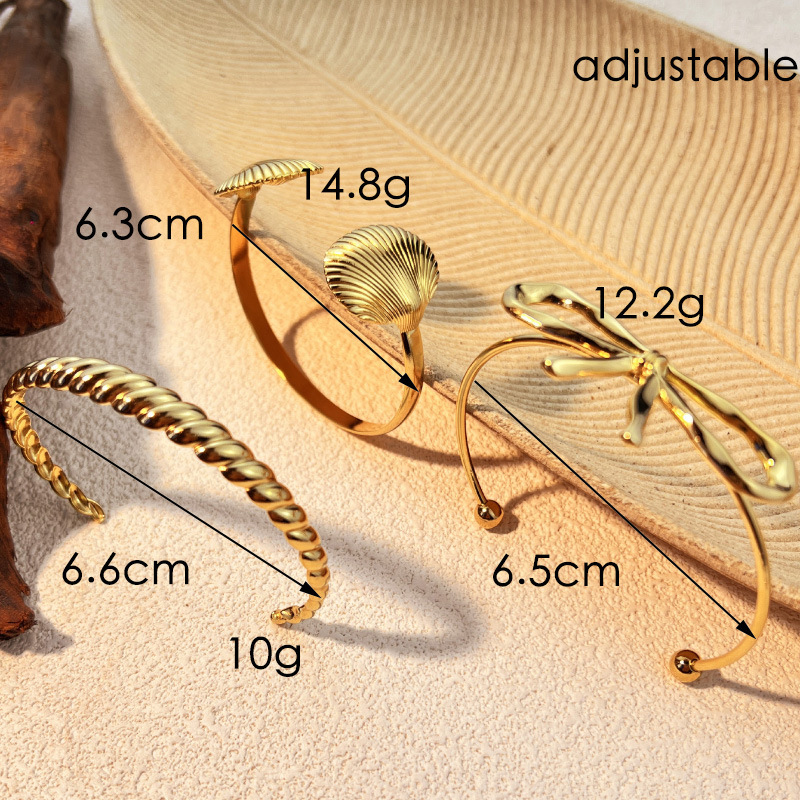 1 Stuk Eenvoudige Serie Klassieke Strik Roestvrijstalen Waterdichte Gouden Damesarmband h5Afbeelding5