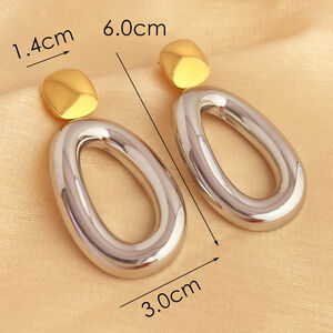 1 Pair Simple Mixed Color Stainless Steel Waterproof Women's Drop Earrings h5
