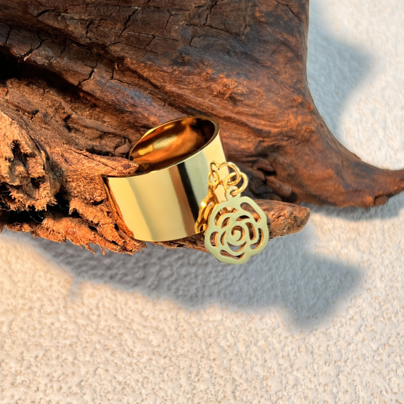 1 Piece Simple Series Bow Knot Stainless Steel Waterproof Gold Color Women's Adjustable Rings Picture5