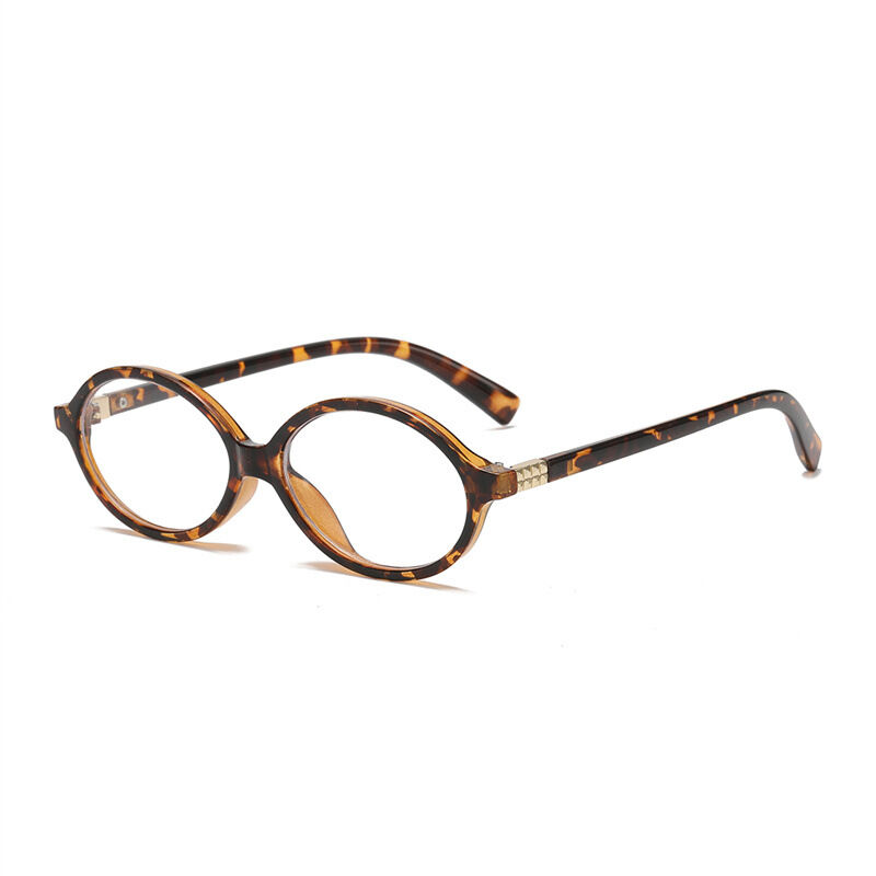Dunkelteefarbener Rahmen mit Leopardenmuster und Anti-Blaulicht C12/8 Bild10