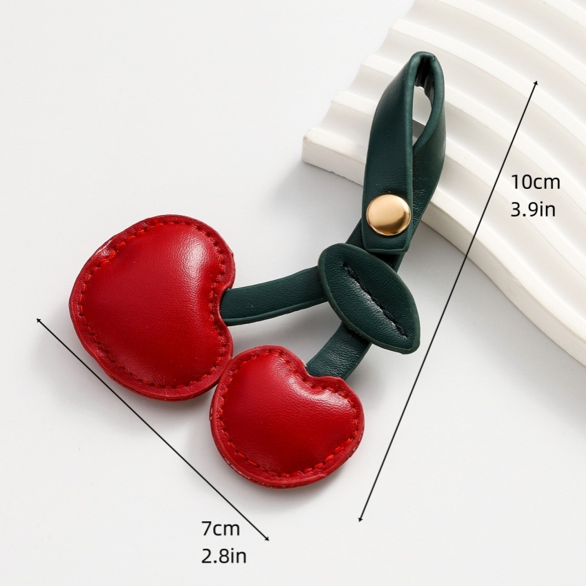 1 Piece Sweet Leather Cherry Women's Bag Charms h5Picture6