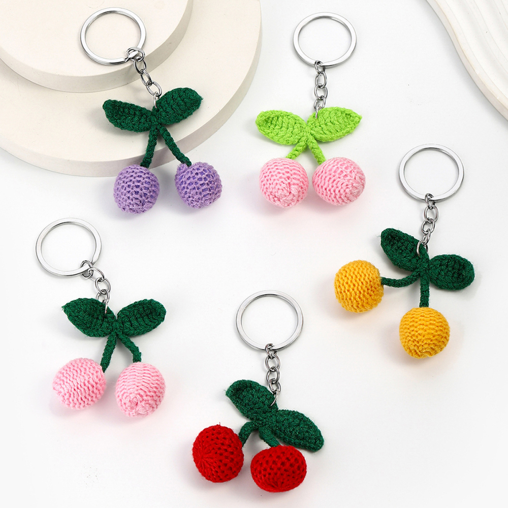 1 Piece Cute Yarn Cherry Women's Bag Charms Picture4