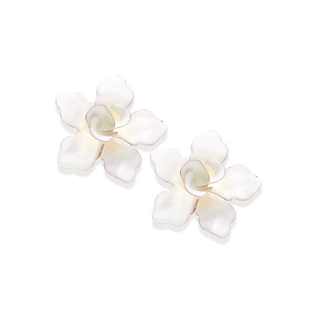 1 paire de boucles d'oreilles à tige en fer pour femme, série romantique, motif fleur douce Image2