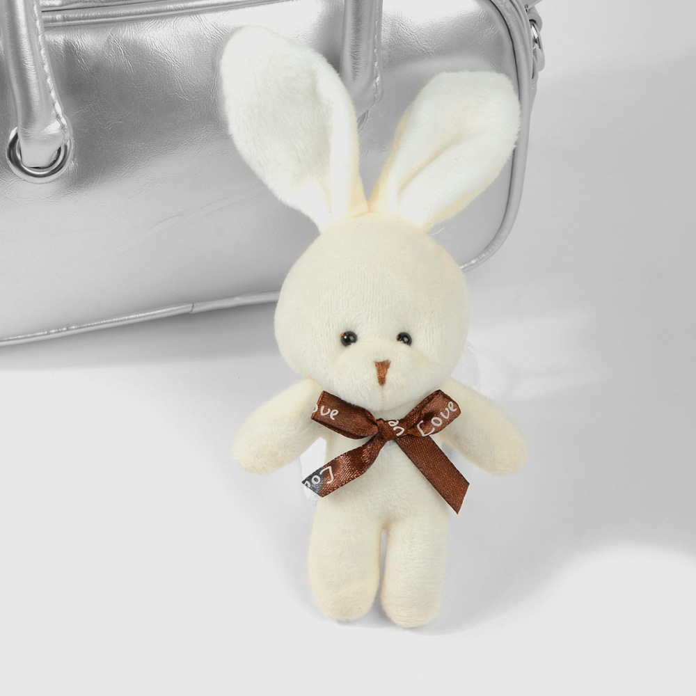 1 Stück Niedlicher Plüsch-Mini-Puppen-Bär-Hasen-Taschenanhänger Bild4