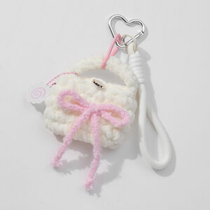 1 Piece Cute Woolen Mini Bag Love Heart with Cherry Bag Charms h5