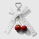 1 White Hollow Heart Bow Keychain Picture3