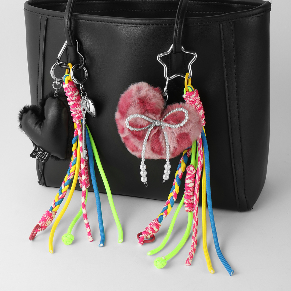 1 Stück Simple Series Retro Herz Legierung Kein Beschichtungsmaterial Künstliche Perle Damen Taschenanhänger h5Bild2