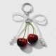 1 White Imitation Pearl Bow Keychain