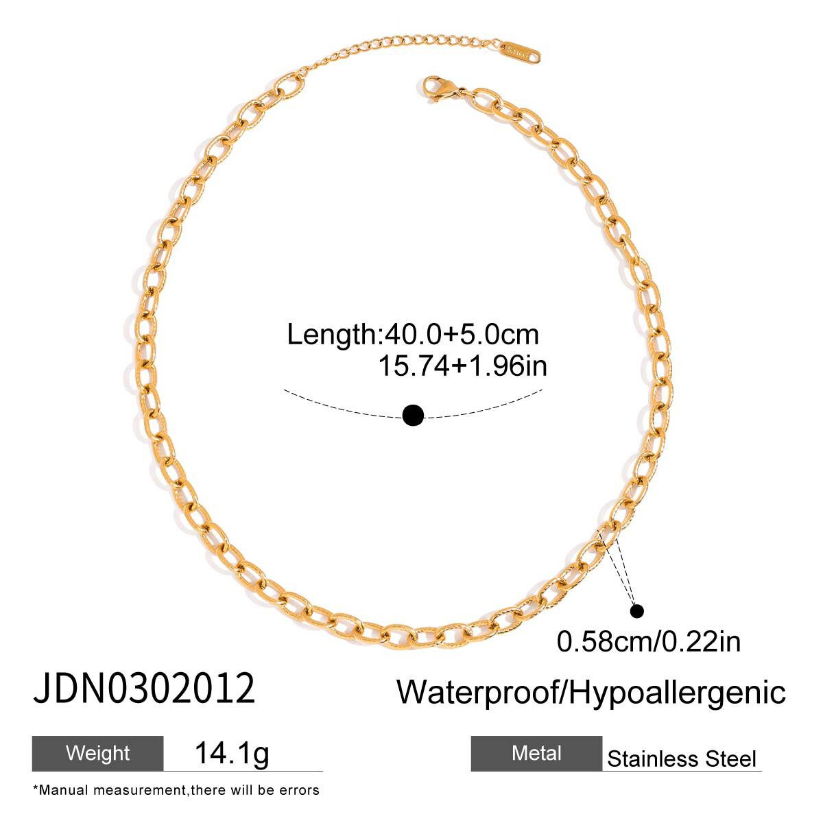 1 Piece Chain Stainless Steel Waterproof Gold Color  Women's DIY Chain Necklaces h5 