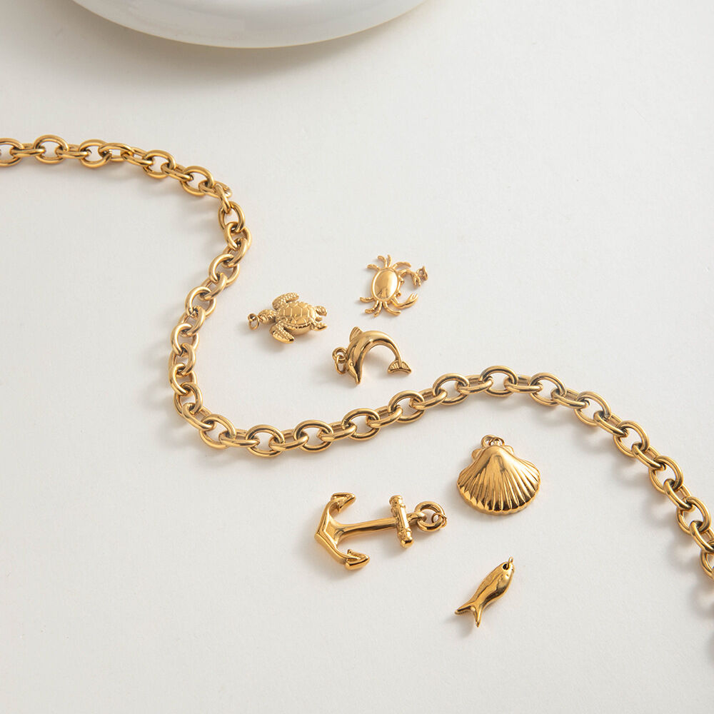 1 Piece Chain Stainless Steel Waterproof Gold Color  Women's DIY Chain Necklaces Picture2