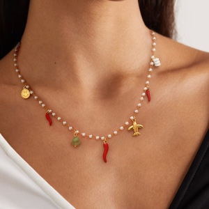 1 Piece Simple Series  Pearl Stainless Steel   Gold Color  Pearl Women's Pendant Necklaces h5 Picture3