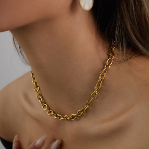 1 Piece Chain Stainless Steel Waterproof Gold Color Women's Diy Chain Necklaces h5 Picture3