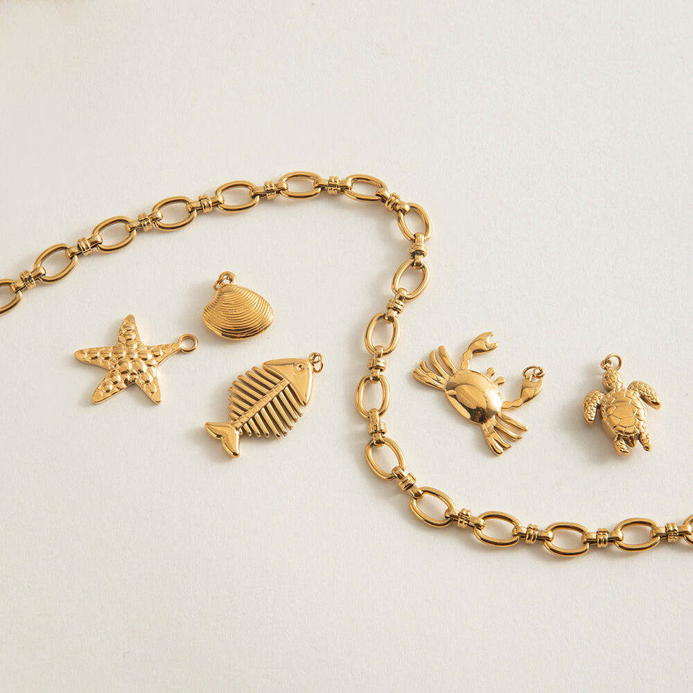 1-teilige Kette aus Edelstahl, wasserdicht, goldfarben, Damen-DIY-Kettenhalsketten Bild2