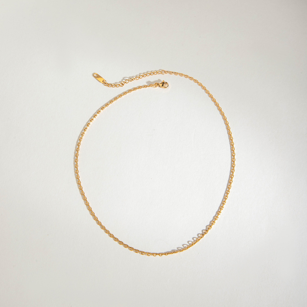 1 Piece Chain Stainless Steel Waterproof Gold Color Women's Diy Chain Necklaces h5Picture3