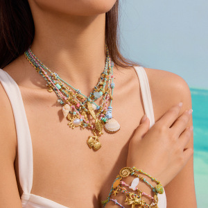 Collar Con Colgante De Tortuga De Vacaciones De Acero Inoxidable, Resistente Al Agua, Color Dorado, Para Mujer, Serie Simple, 1 Unidad h5 Imagen3