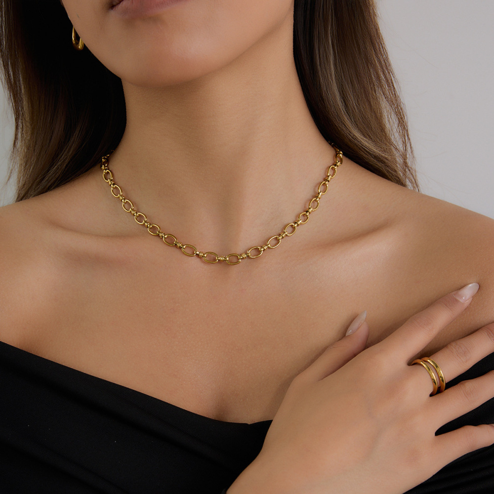 1 Piece Chain Stainless Steel Waterproof Gold Color Women's Diy Chain Necklaces Picture3