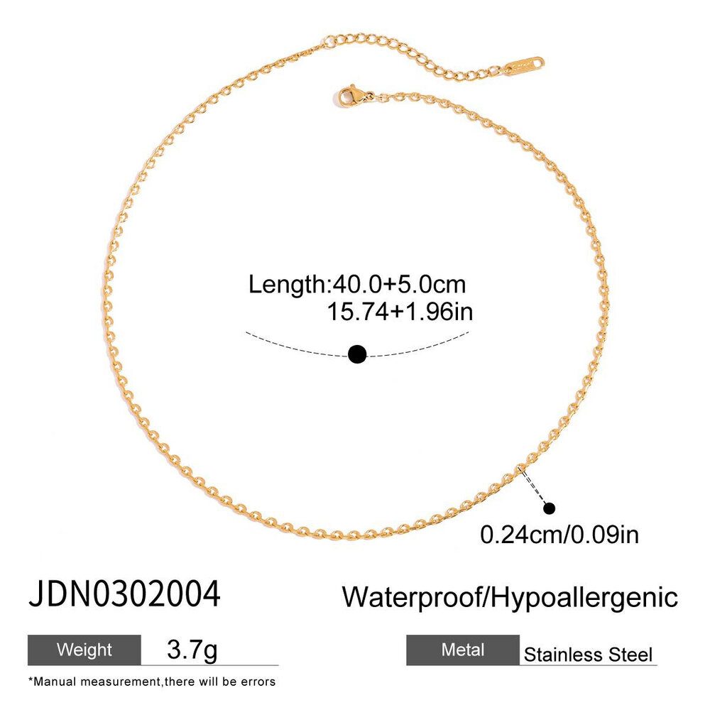 1 Piece Chain Stainless Steel Waterproof Gold Color Women's DIY Chain Necklaces