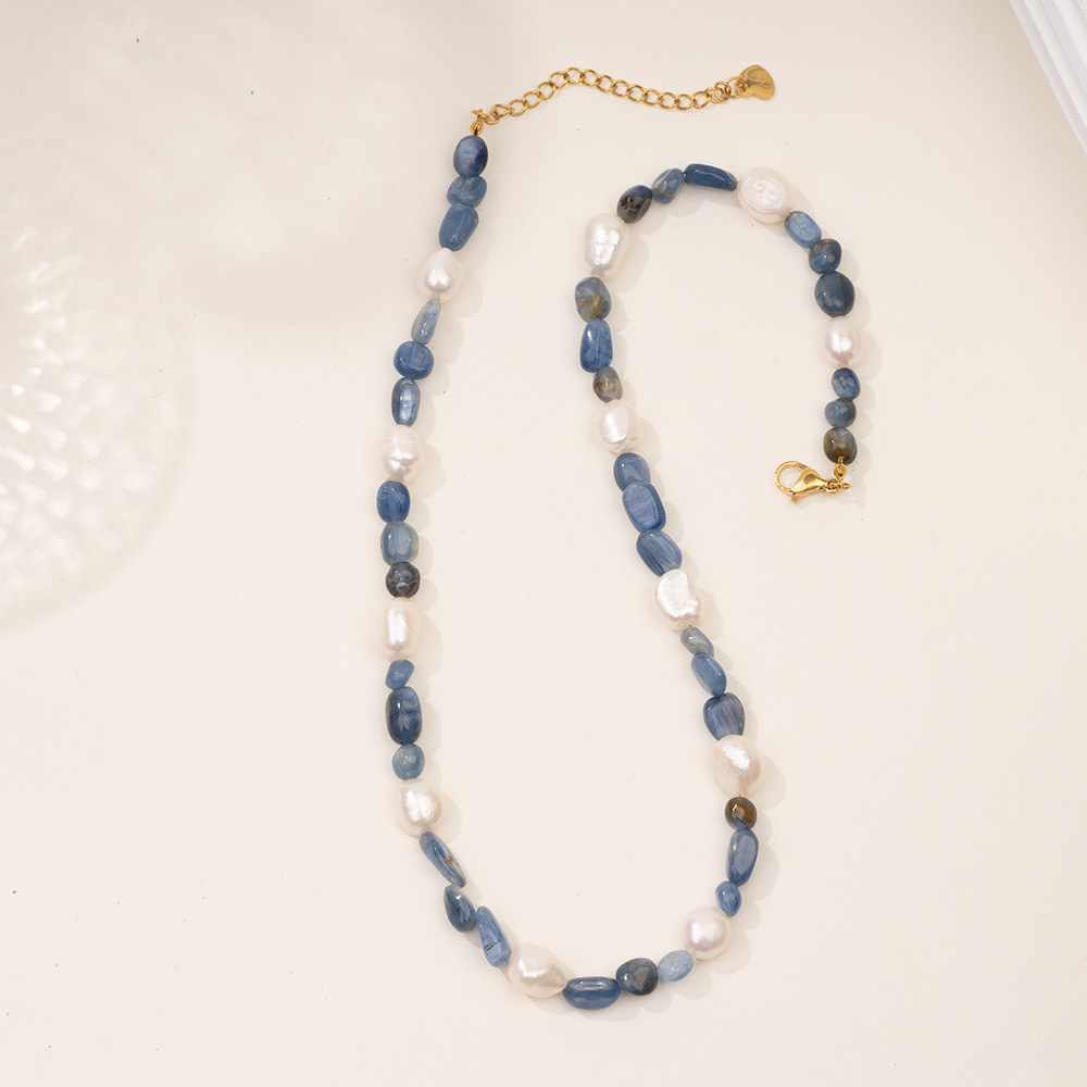 1 Piece Ocean Series Vacation Fish Irregular Crystal Gold Color Natural Stone Women's Beaded Necklaces Picture5