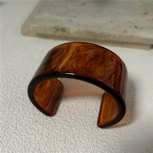 1 Piece Light Luxury Vintage Swoosh Resinous Women's Bangles h5
