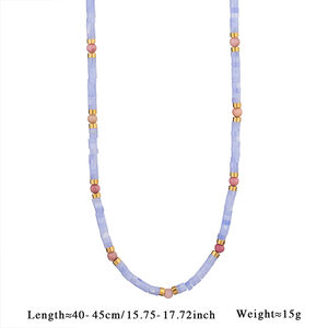 1 Piece Gorgeous Series Elegant Moon Stainless Steel Waterproof Gold Color Natural Stone Women's Pendant Necklaces h5