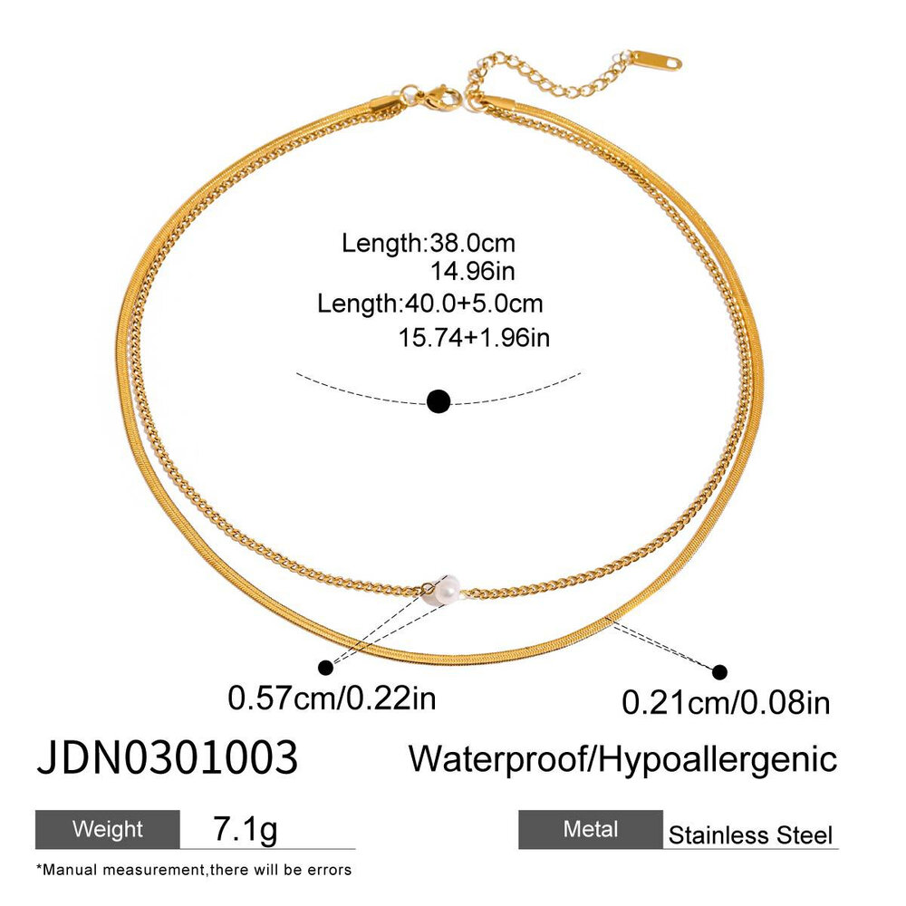 1 Piece Stainless Steel Waterproof Women's Layered Necklaces