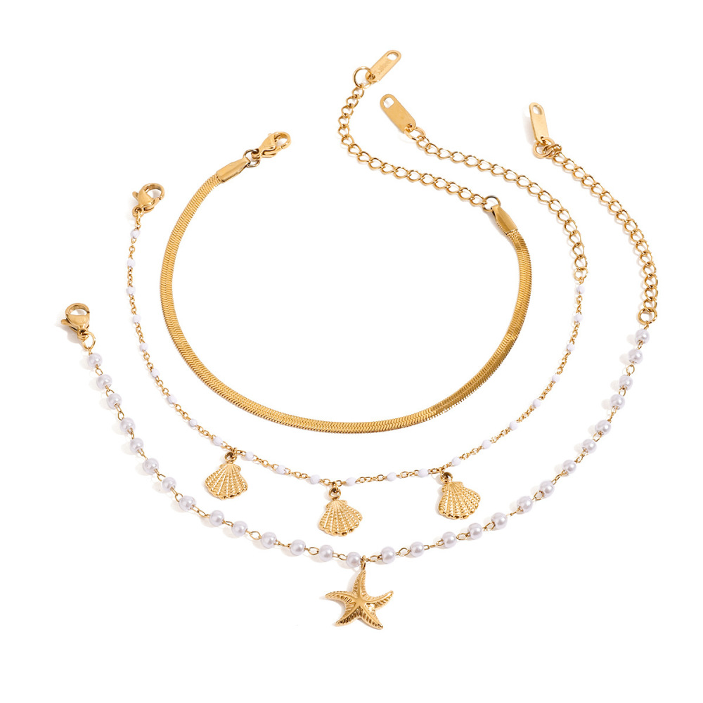 1 Piece Oceanic Stainless Steel Waterproof Gold Color Women's Charm Bracelets Picture4