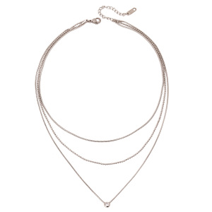 1 Piece Simple Series Chain Stainless Steel Waterproof Women's Layered Necklaces h5 Picture4