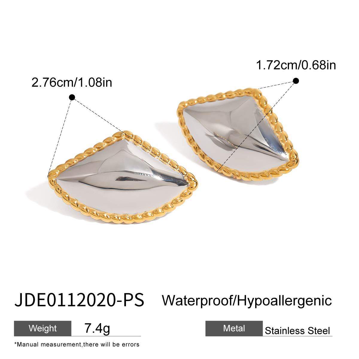1 par de pendientes geométricos retro de acero inoxidable, resistentes al agua, color dorado, para mujer 