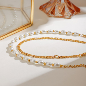 1 Piece Beads Stainless Steel Waterproof Gold Color Women's Layered Anklets h5 Picture2