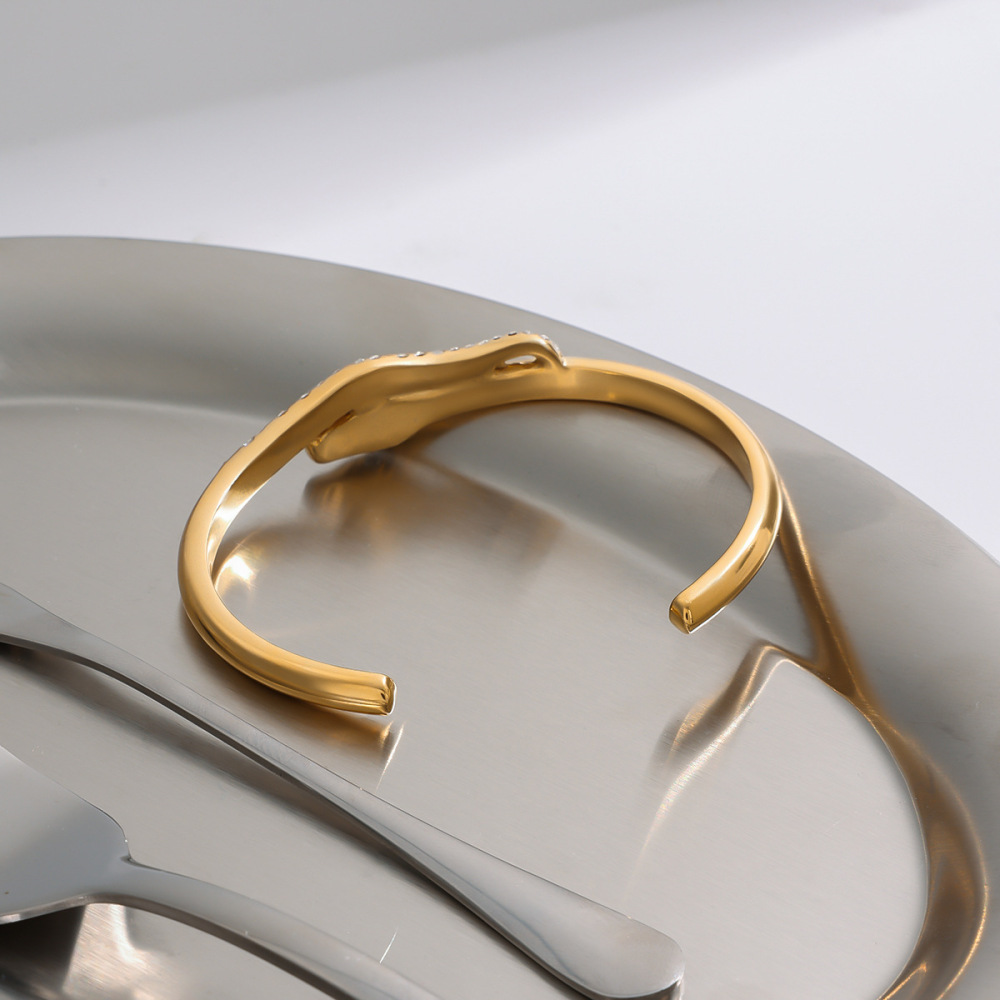 1 Stuk Retro Roestvrijstalen Waterdichte Gouden Armband In Slangvorm Voor Dames h5Afbeelding6