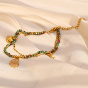 Oceanic Stainless Steel Waterproof Gold Color Beaded Bracelets h5 Picture3