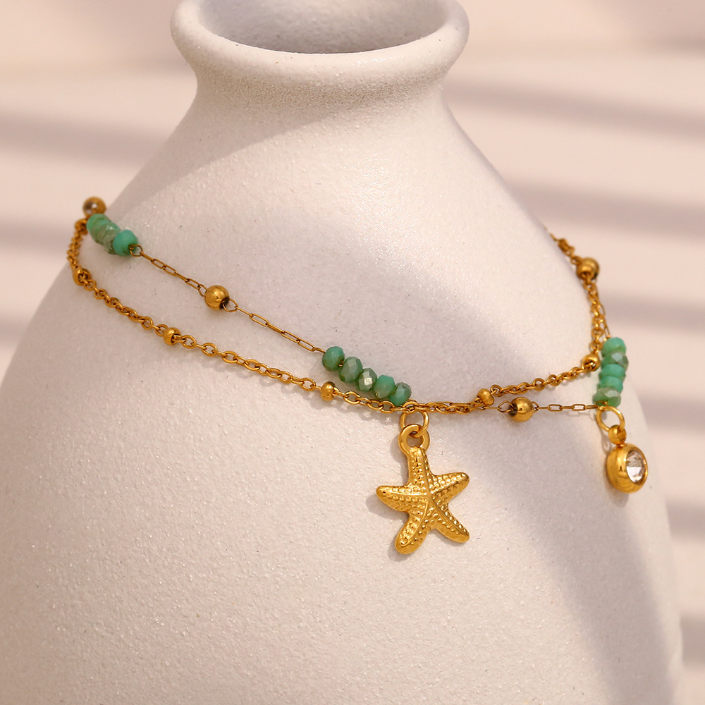 Pulseras Con Dijes De Acero Inoxidable Dorado Resistentes Al Agua De Oceanic Imagen2
