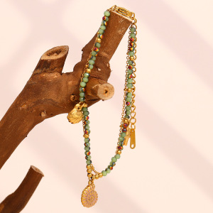 Oceanic Stainless Steel Waterproof Gold Color Beaded Bracelets h5 Picture4