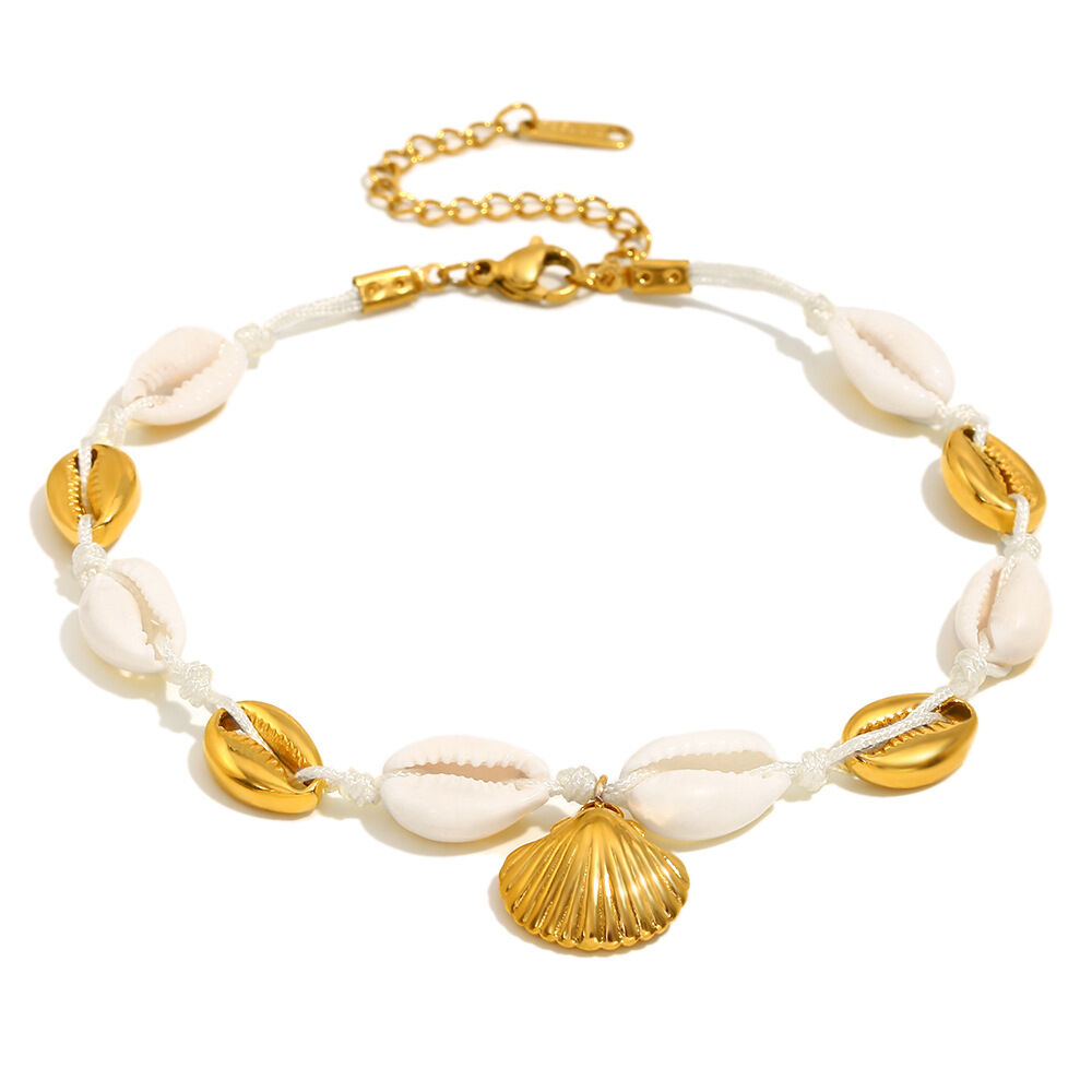 Shell Scallop Anklet - Gold 
