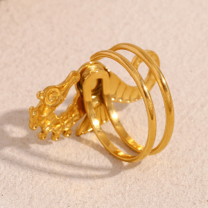Seepferdchen-Ringe Aus Wasserdichtem, Goldfarbenem Edelstahl, Verstellbar h5 Bild4