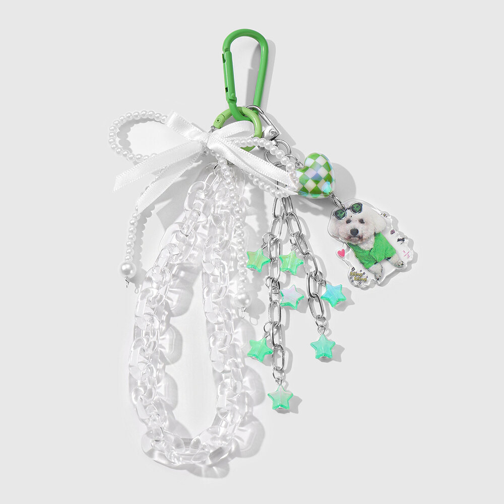 1 pezzo di ciondolo per borsa da donna in lega con nodo a fiocco, semplice e carino, senza placcatura, in acrilico