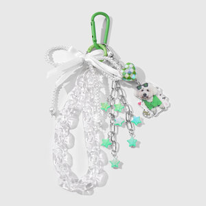 1 pezzo di ciondolo per borsa da donna in lega con nodo a fiocco, semplice e carino, senza placcatura, in acrilico h5