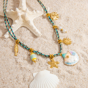 Vakantieserie Shell Roestvrijstalen Waterdichte Goudkleurige Hanger Kettingen h5 Afbeelding5