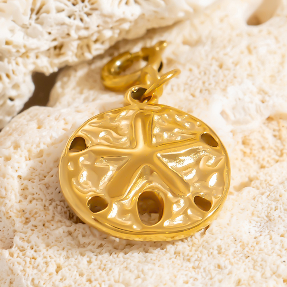 Colgante De Bikini De Acero Inoxidable Dorado Resistente Al Agua Con Diseño Oceánico Imagen3