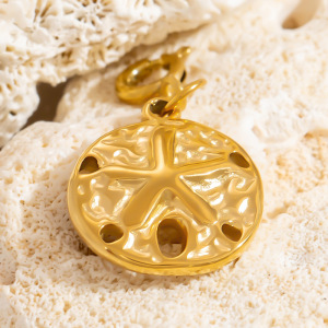 Colgante De Bikini De Acero Inoxidable Dorado Resistente Al Agua Con Diseño Oceánico h5 Imagen3